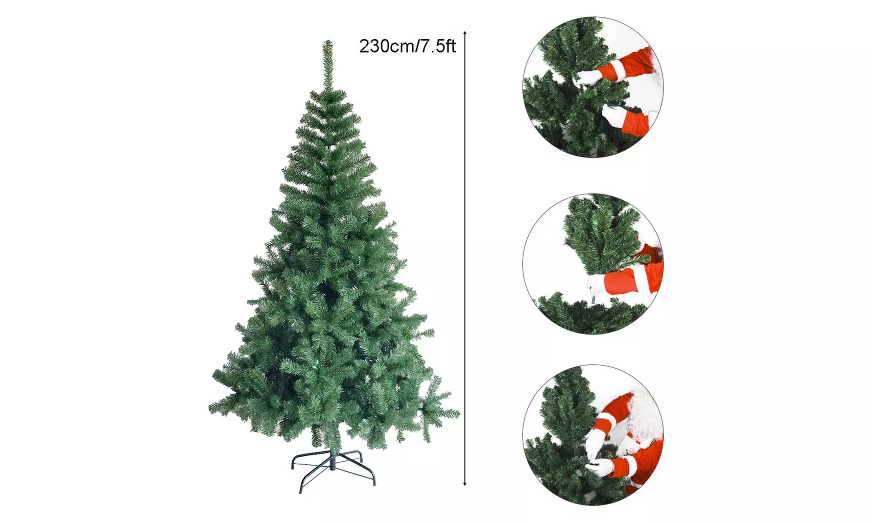 7.5-foot artificial Christmas tree with metal foldable stand - Second Medium