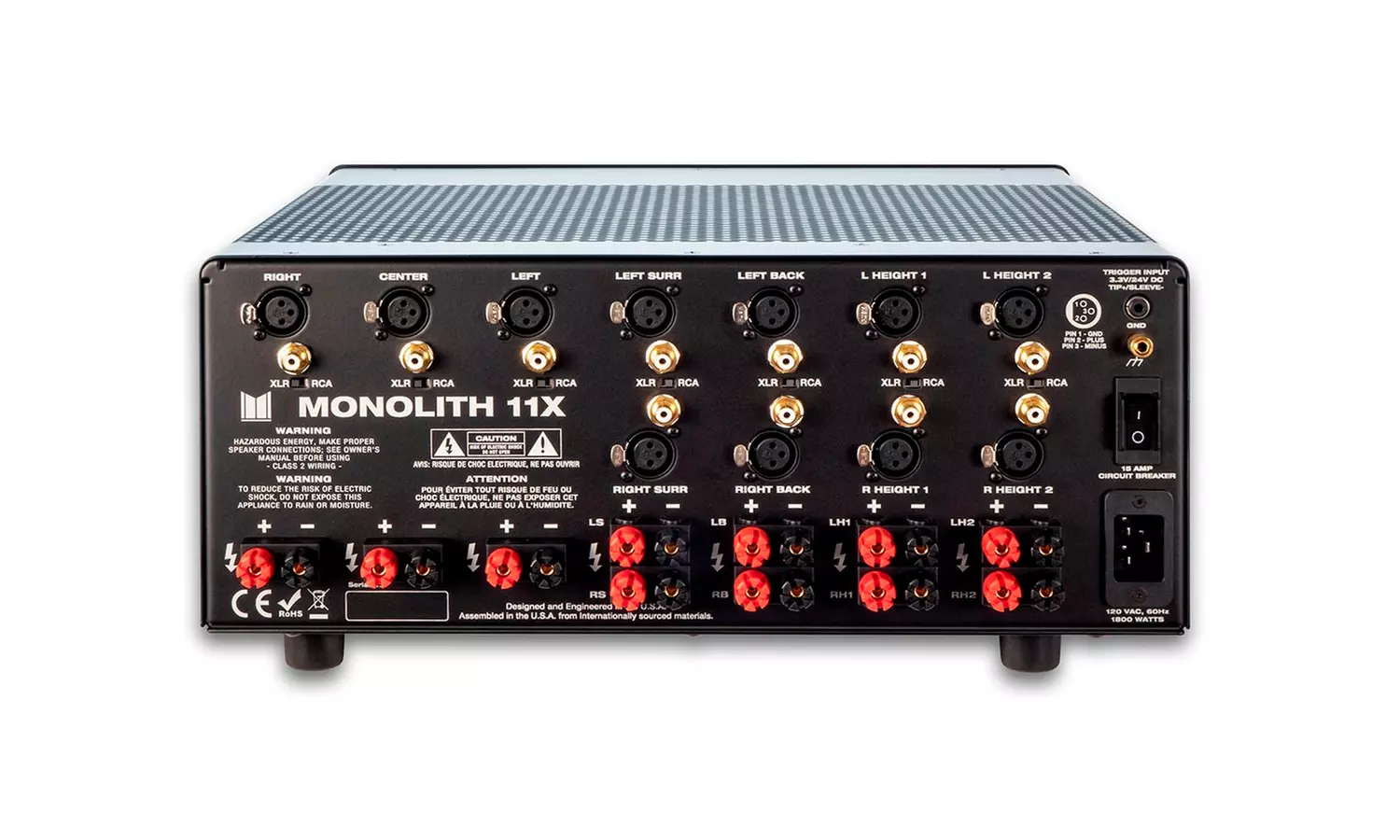 Monolith by Monoprice 11 Channel (3x200  8x100 Watts) Multi-Channel Amplifier - Second Medium