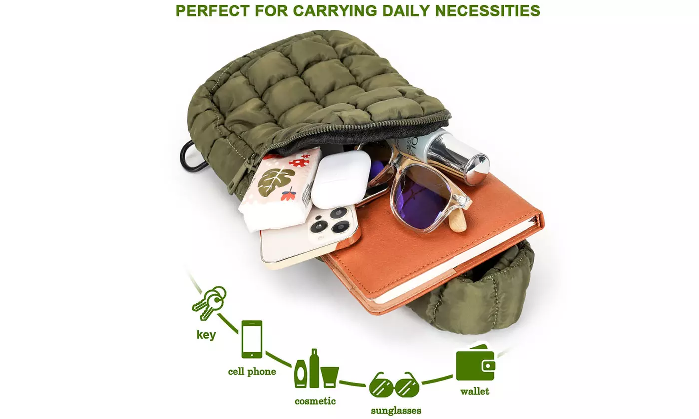 SGDL Holdings Inc Womens Puffy Sling Bag Waist and Crossbody Bag for Travel