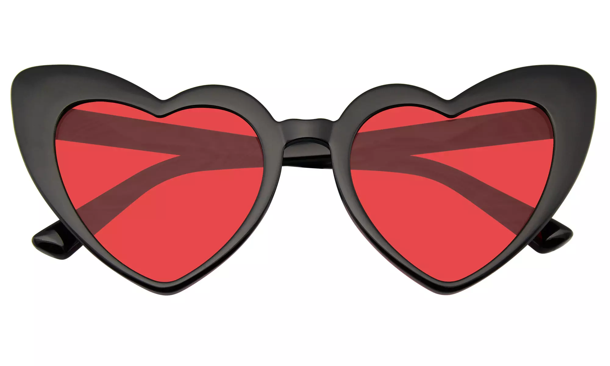 Emblem Eyewear - Cat Eye Heart Shape Womens Sunglasses Color Tinted Lenses Black - Primary Image