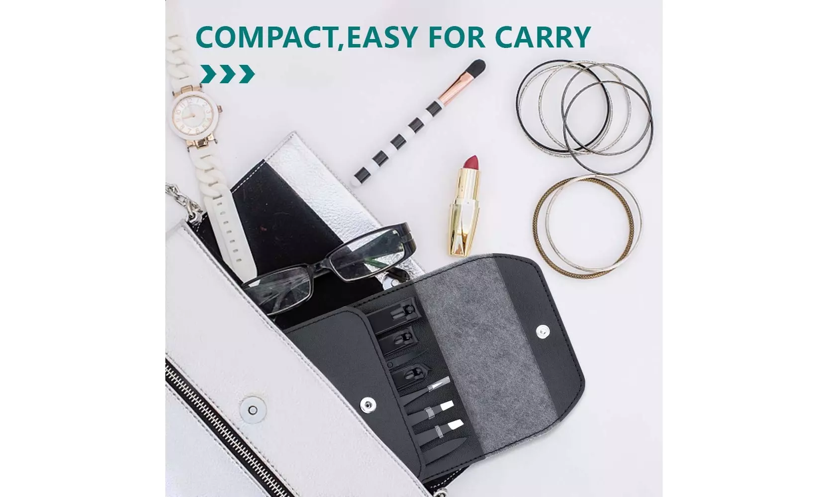 Nail Clippers Set With Precision Tweezers,Fingernail and Toenail Clippers - Second Medium