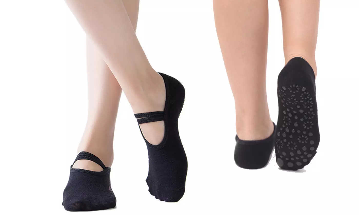 1-3 Pair Yoga Sock for Women Non-Slip Grips & Straps Dance Socks Pilates Socks