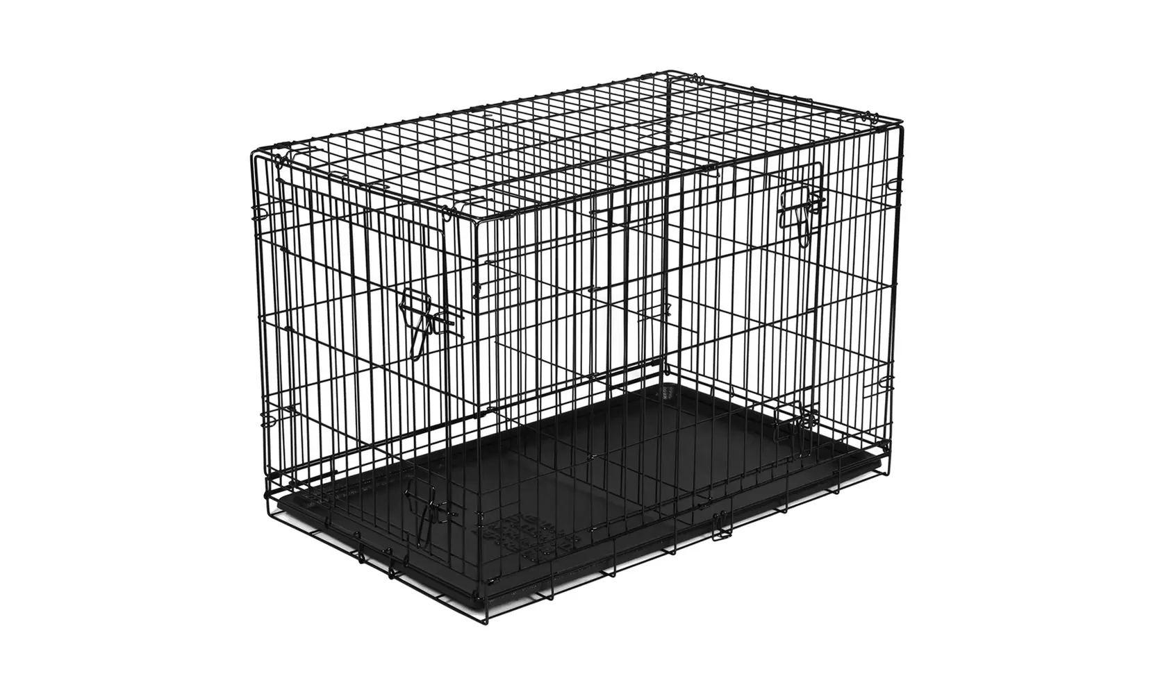 Vibrant Life Folding Dog Crate, 42" Double Door Training Kennel with Divider - Primary Image