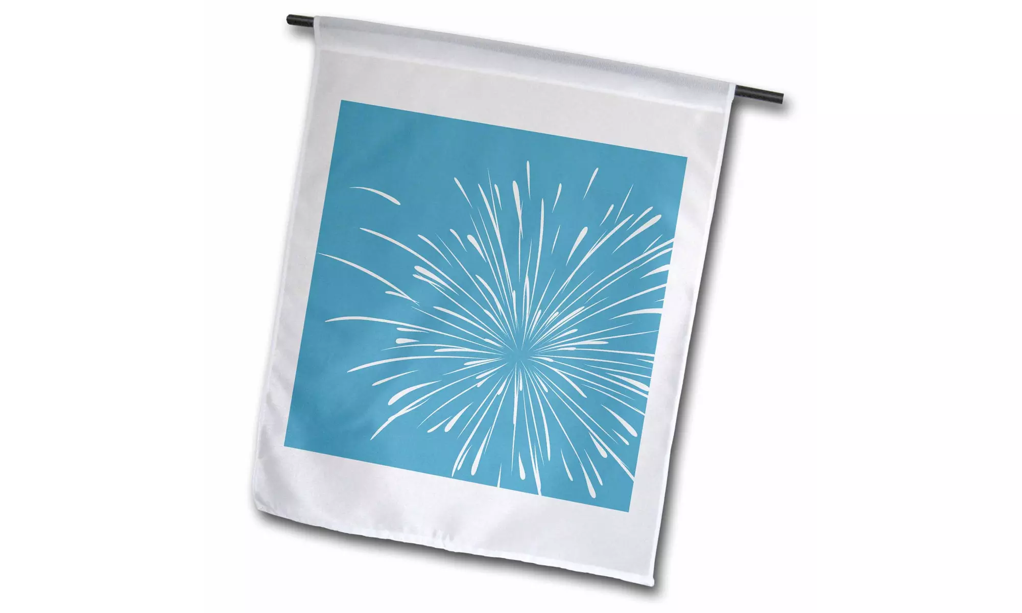 Garden Flag Teal and White Burst of Light Firework - 12 by 18-inches  - Second Medium