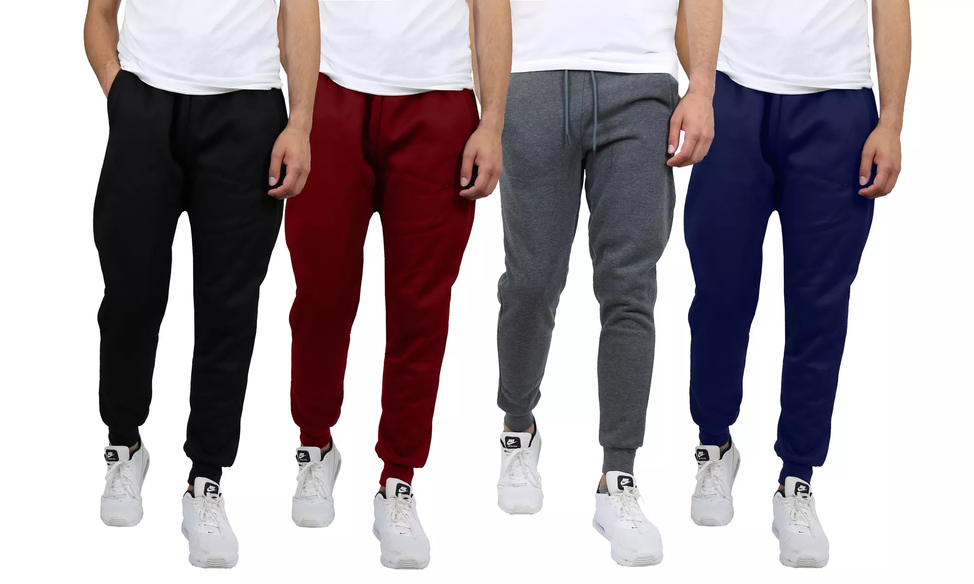 (4-Pack) Men's Heavyweight Fleece-Lined Jogger Sweatpants (Sizes, S to 5XL)