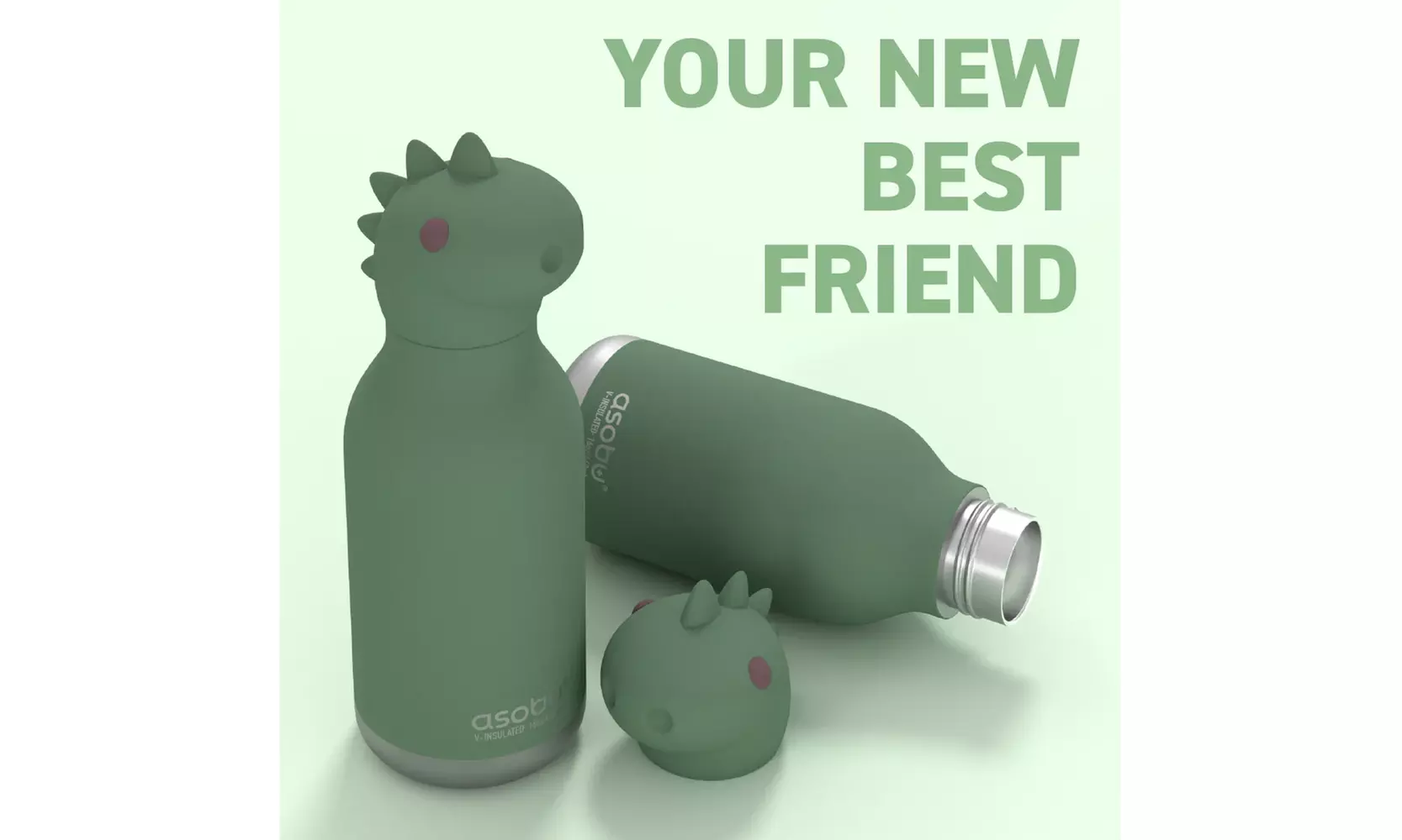 Asobu Kids Bestie Bottles Insulated Stainless Steel Water Bottle with Straw 16oz
