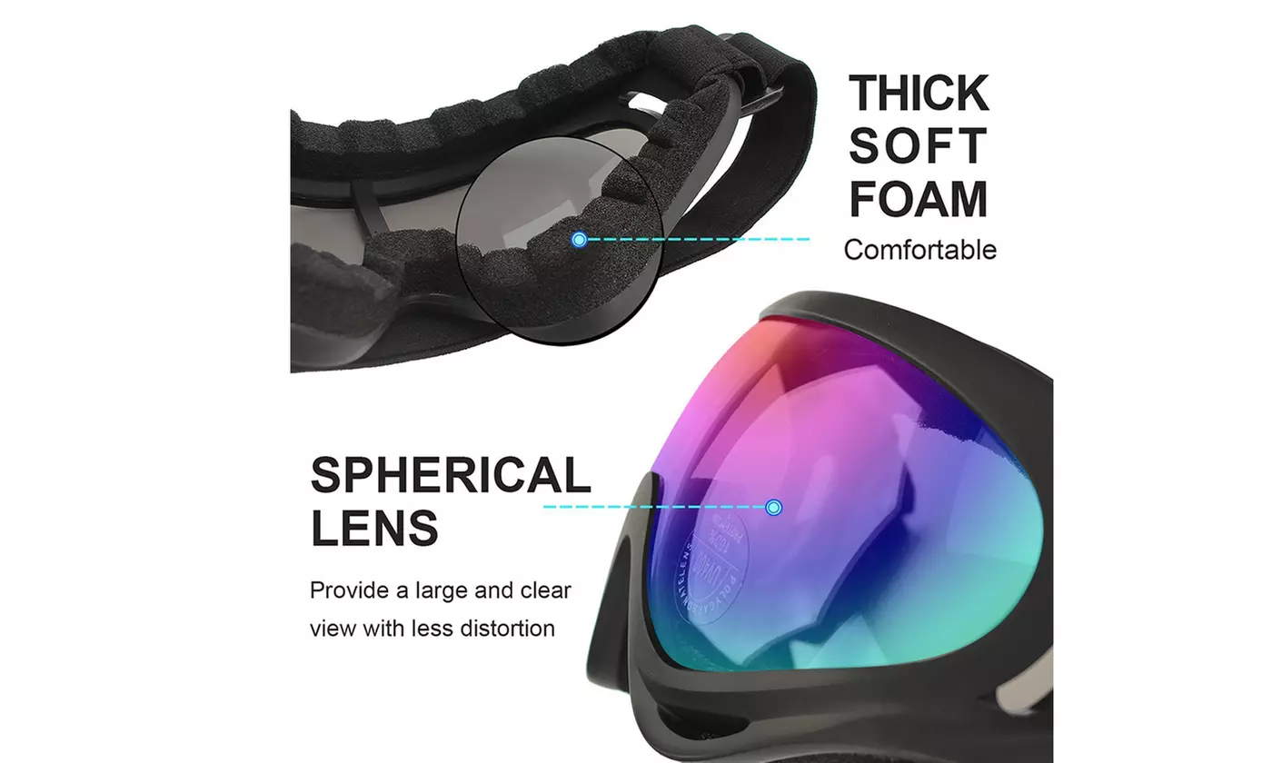 Ski Goggles Winter Snowboard Adjustable UV400 Protective Motorcycle Snow Goggles