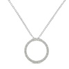 Image 1: Sterling-Silver 1/3ct TDW Diamond Hoop Circle Pendant Necklace (I-J, I2-I3)