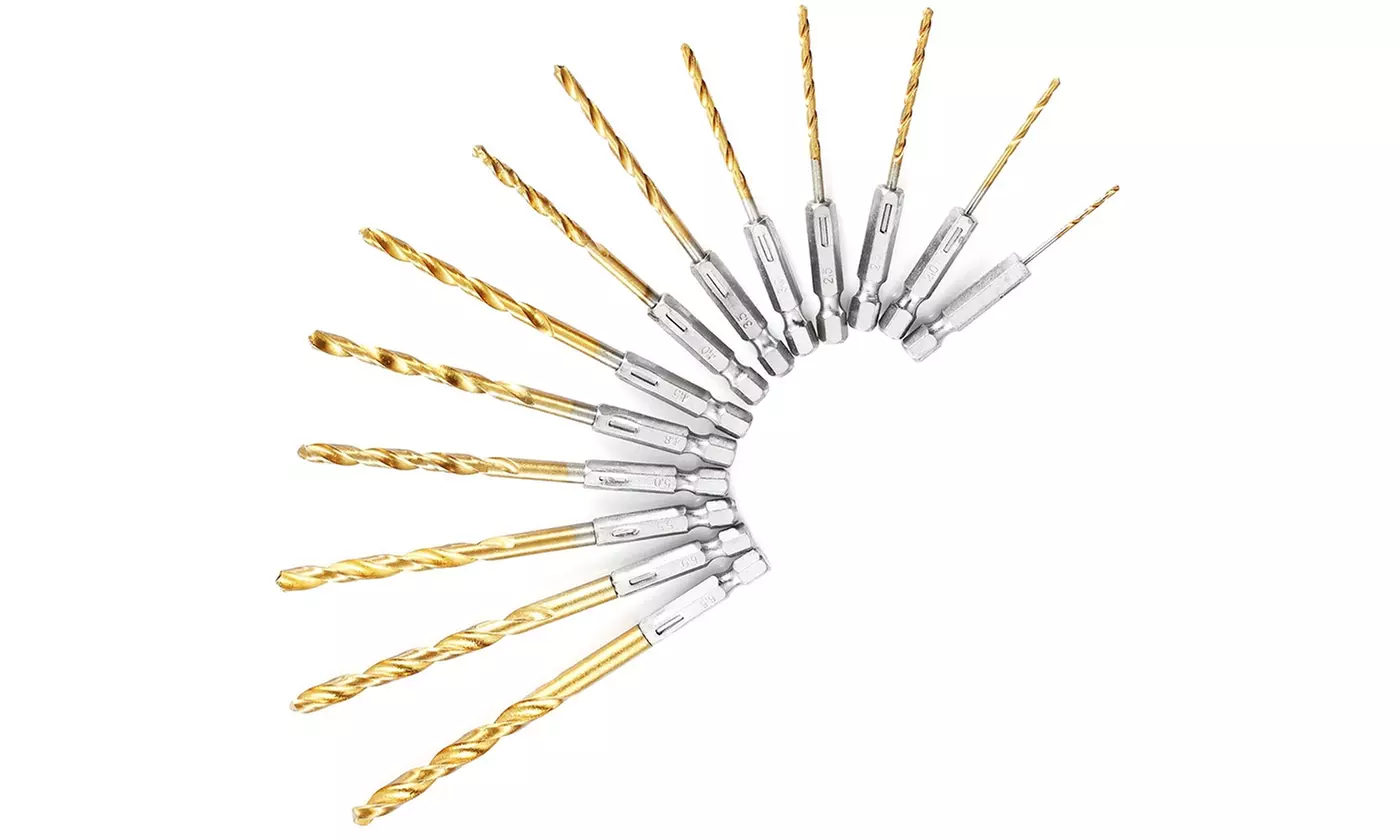 iMounTEK Heavy Duty Titanium Coated Hex Shank Drill Bit Set (13-Piece) - Second Medium