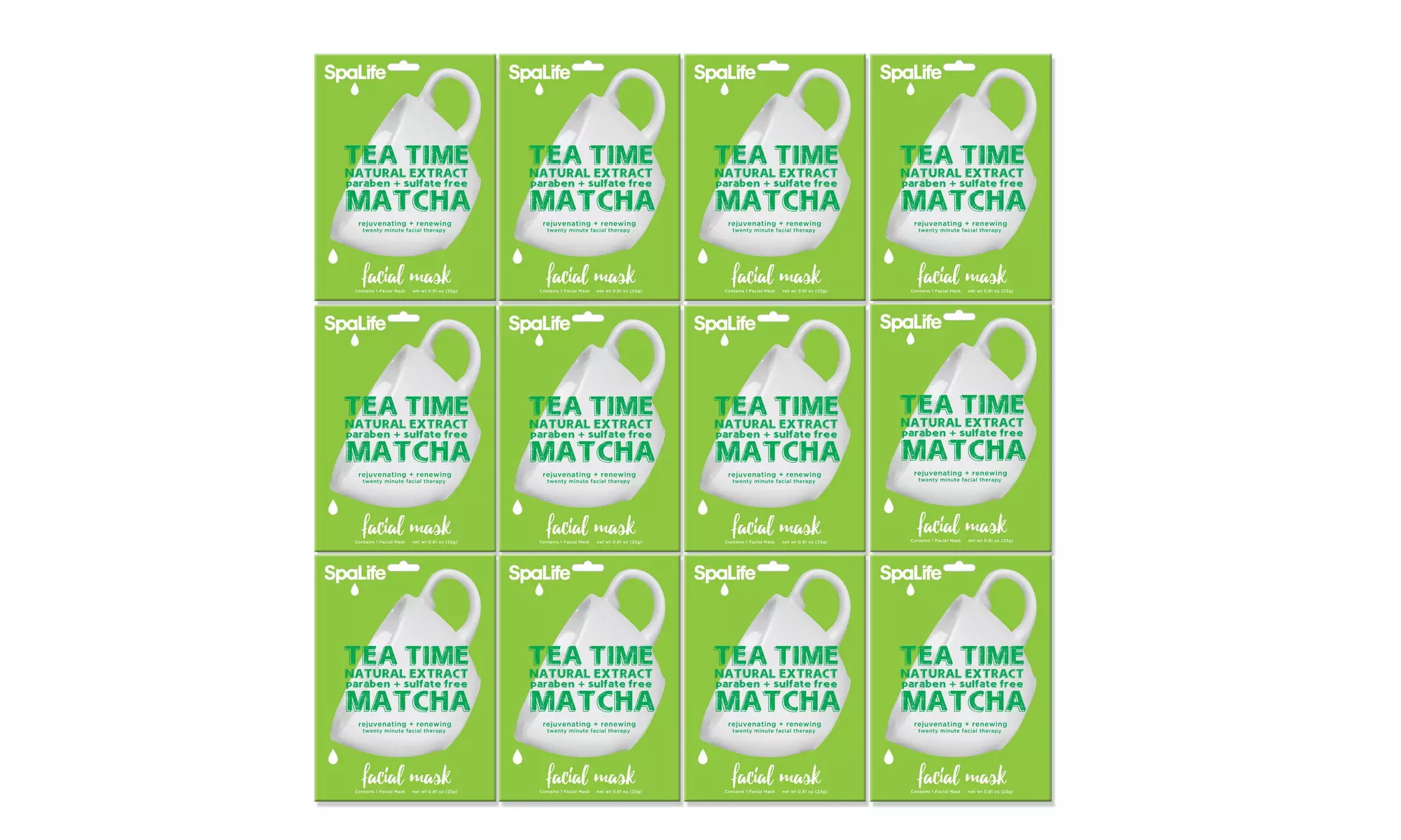 Tea Time Facial Masks 12 Count (Matcha, Hibiscus, or Chamomile) - Second Medium
