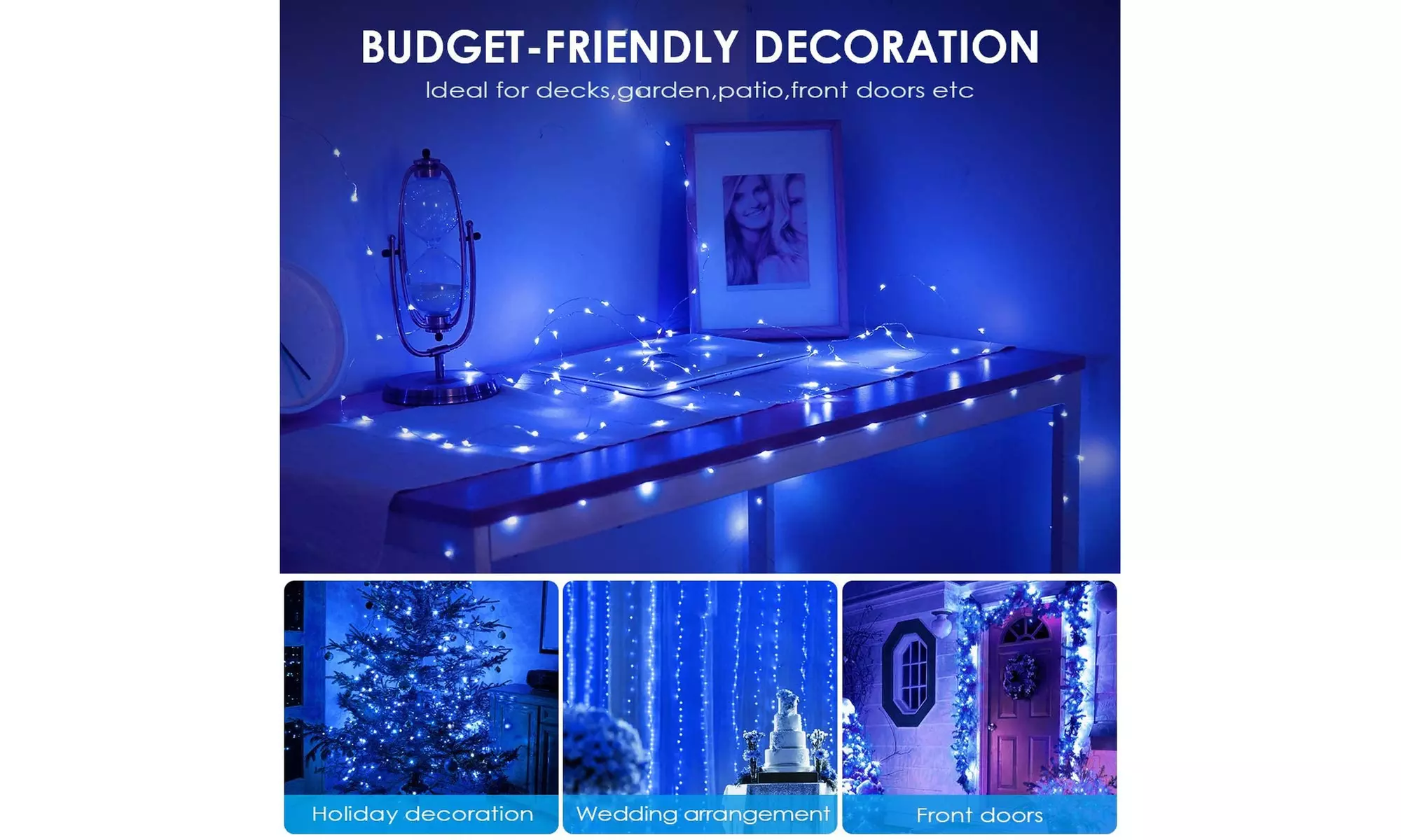 Christmas Decoration 72ft 200LED Solar String Lights Outdoor Copper Wire Lights 