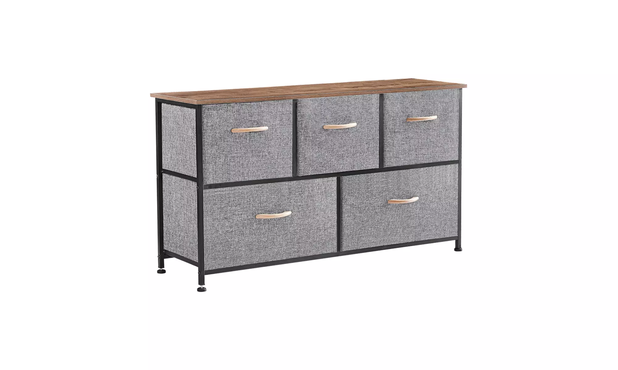 5 Drawer Dresser Storage Organizer Wood Top Closet Storage - Primary Image