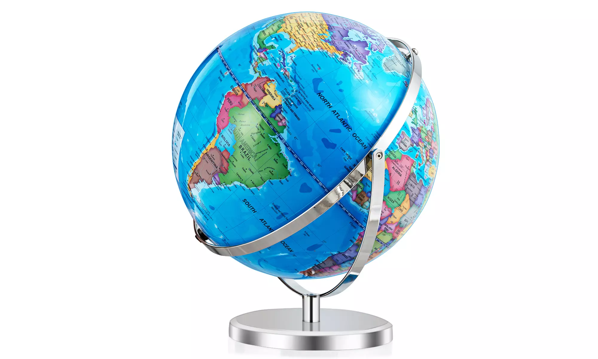 13" Illuminated World Globe Rotating Education Cartography Map W/ LED Light - Primary Image