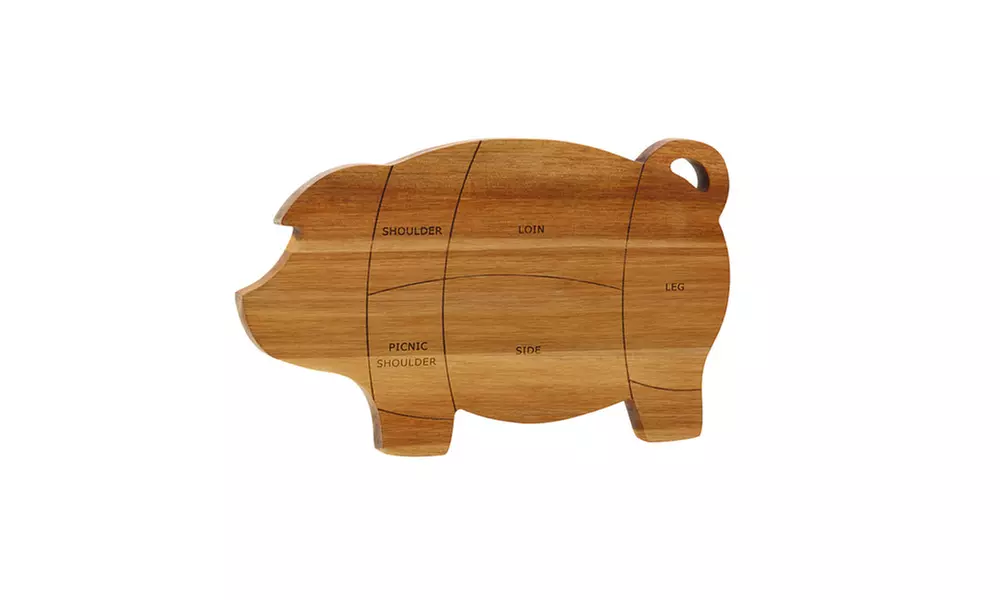 Paula Deen Pantryware Wooden Pig Cutting and Serving Board, 8.5in x 14in - Primary Image