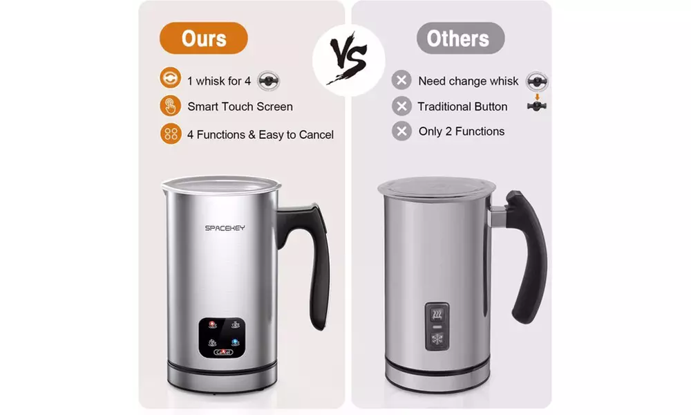 Milk Frother, Electric Milk Steamer 4-in-1 Automatic Hot and Cold Foam Maker - Second Medium