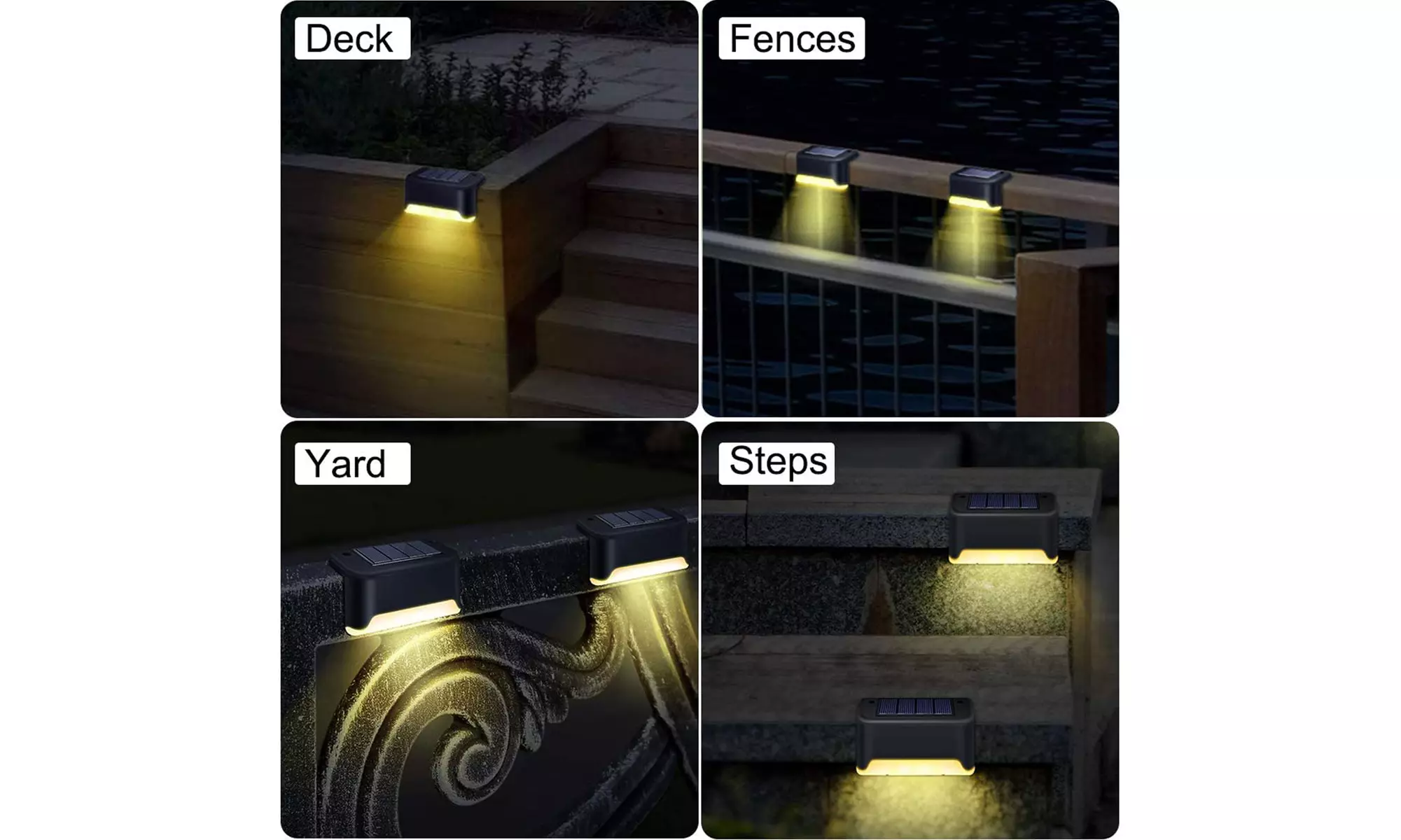 Solar Deck Lights Waterproof Led Solar Lamp for Outdoor Stairs Step Fences