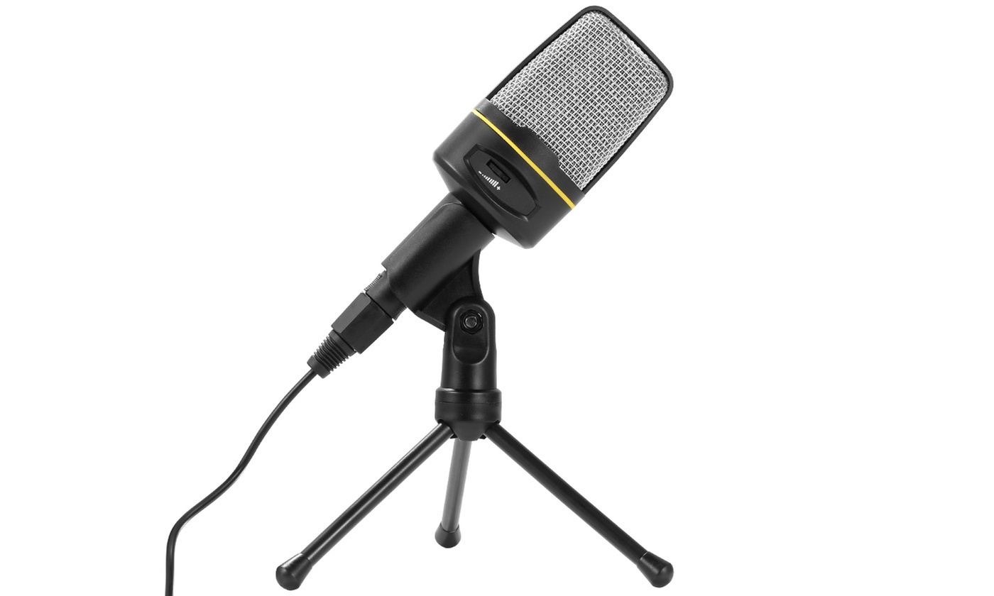 iMounTEK 3.5mm Condenser Microphone with Tripod for Studio Recording & Gaming