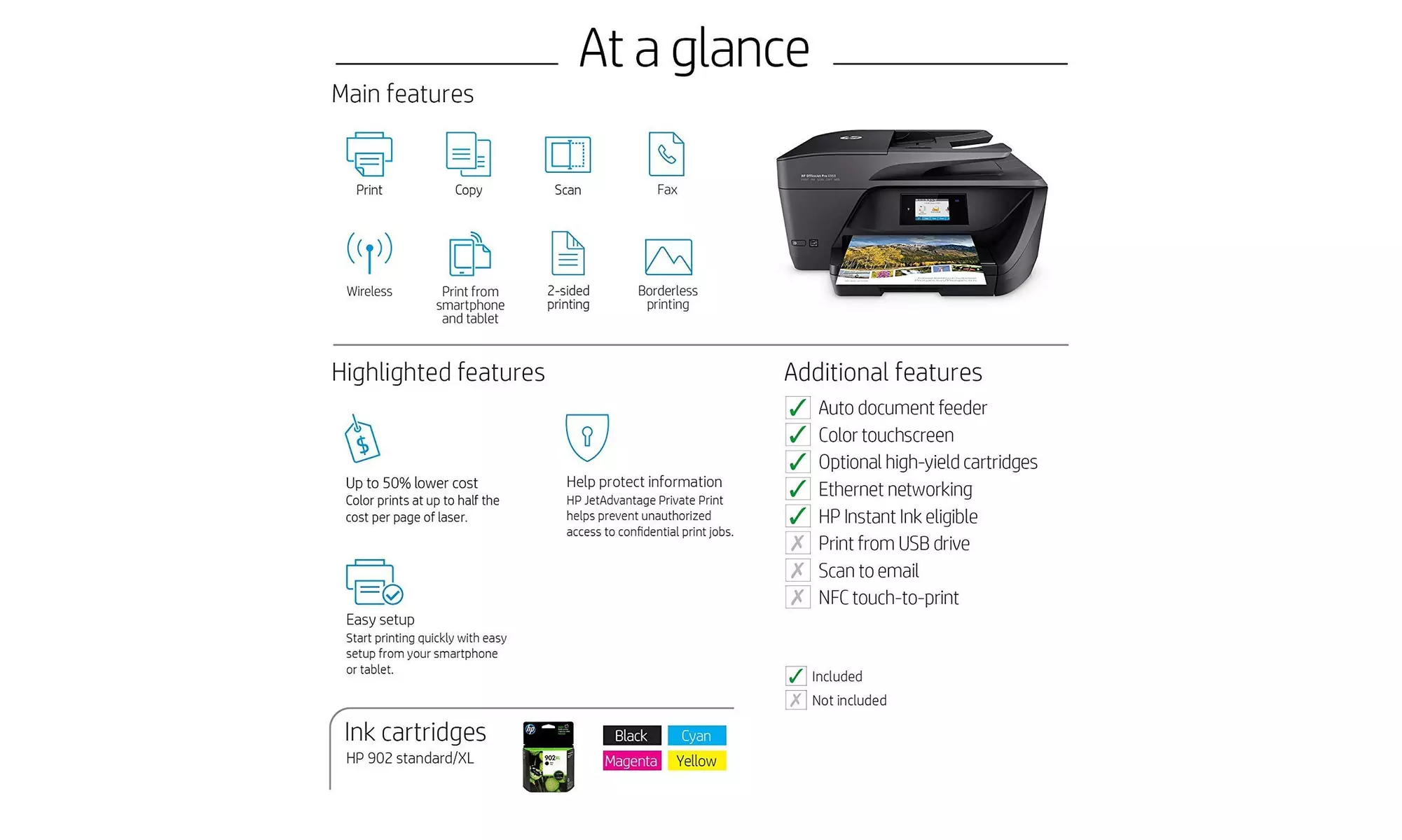 HP OfficeJet Pro 6968 All-in-One Wireless Printer - Primary Image