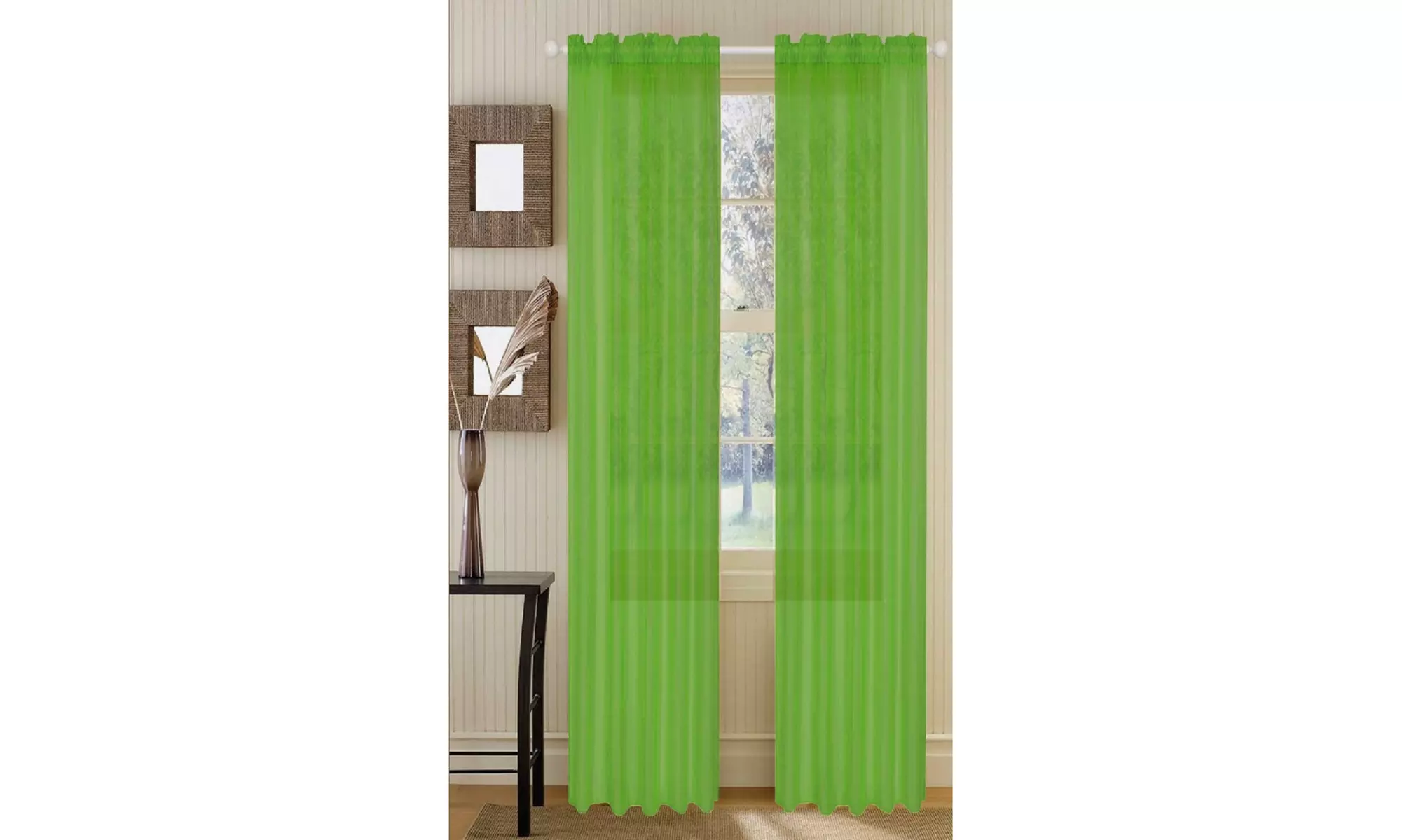Dayton Collection: Sheer Rod Pocket Curtain Panels (2-Pack)