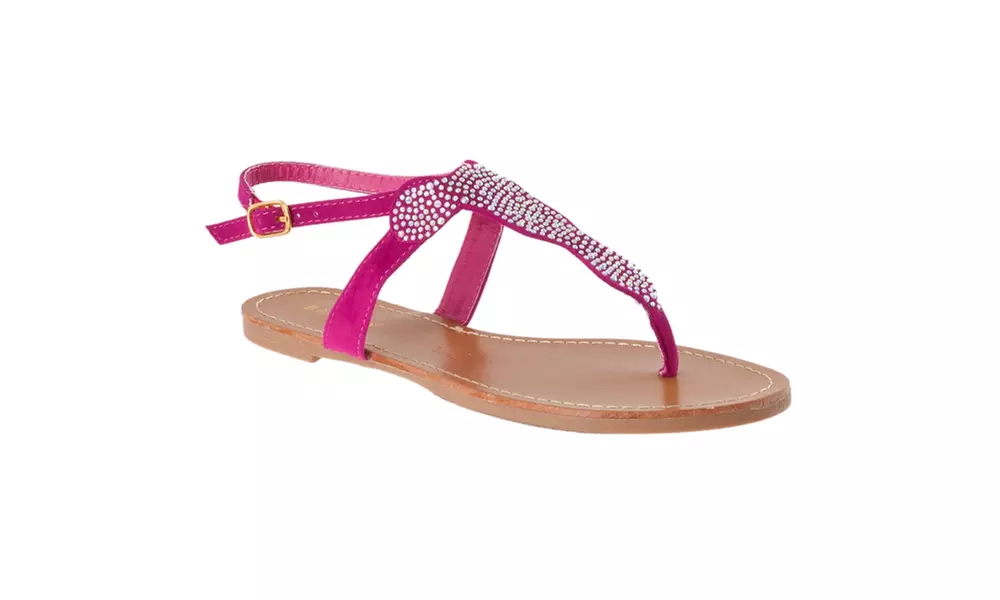 Riverberry 'Morris' Sparkling Detail Microsuede Sandals, Fuchsia - Primary Image