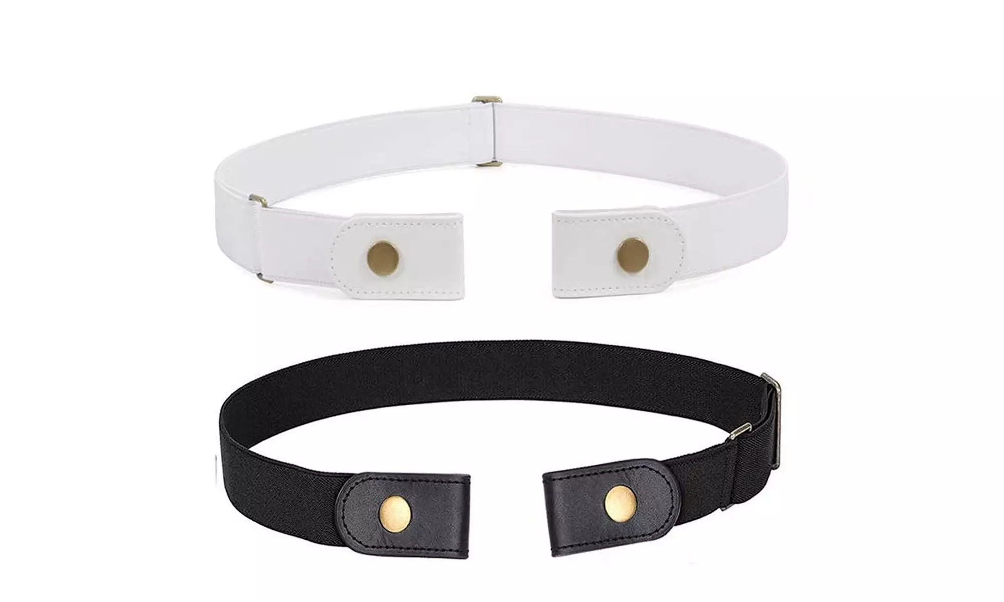 2 Pack No Buckle Free Elastic Belt Adjustable Invisible Stretch Waist Belt
