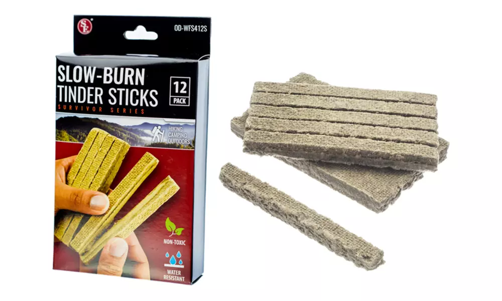 12 Pack Slow-Burn Water Resistant Tinder Sticks - Primary Image