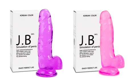 Realistic Jelly Dildo Dilator With Suction Cup Base Purple