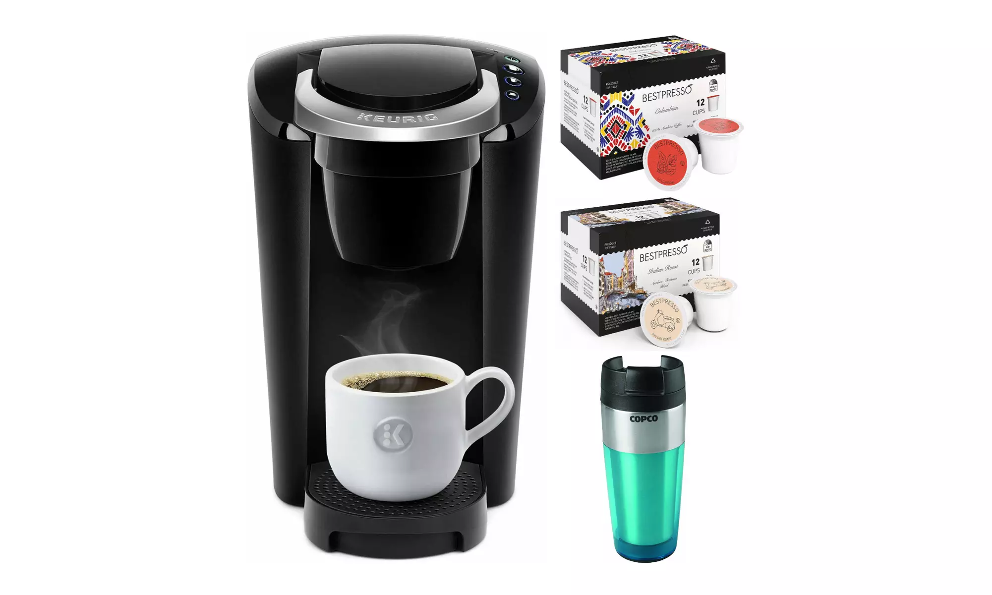 Keurig K-Compact Single Serve Coffee Maker with Stainless Steel Tumbler Bundle - Primary Image