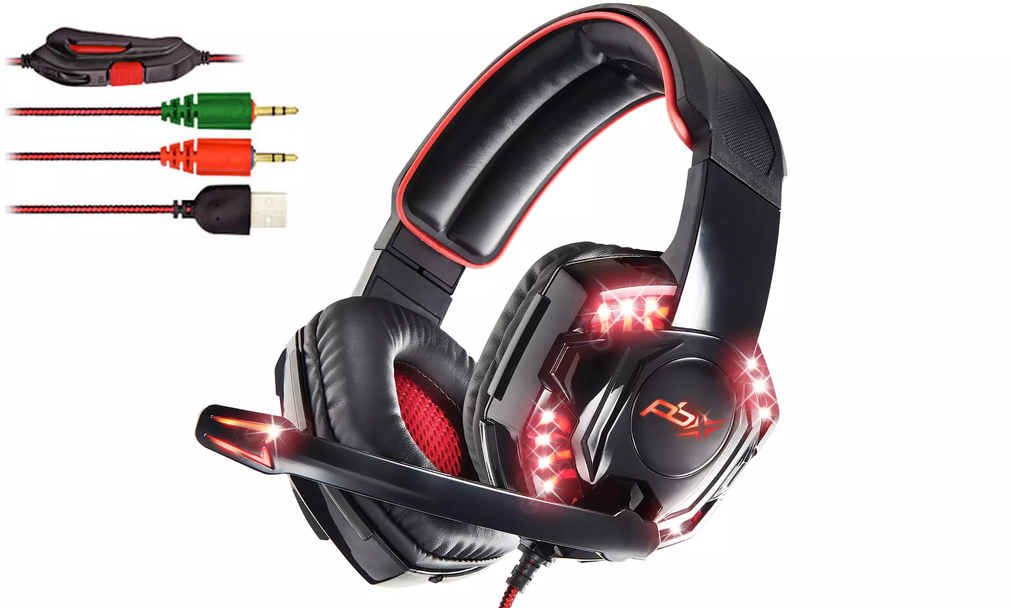 PBX Falcon 5 Elite Gaming Headset with LED Lights & Boom Microphone - Primary Image