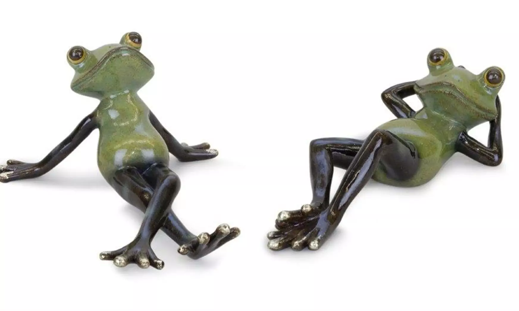 Frog (Set of 2) 7.5"L x 3.5"H, 8"L x 2.5"H Resin - Second Medium