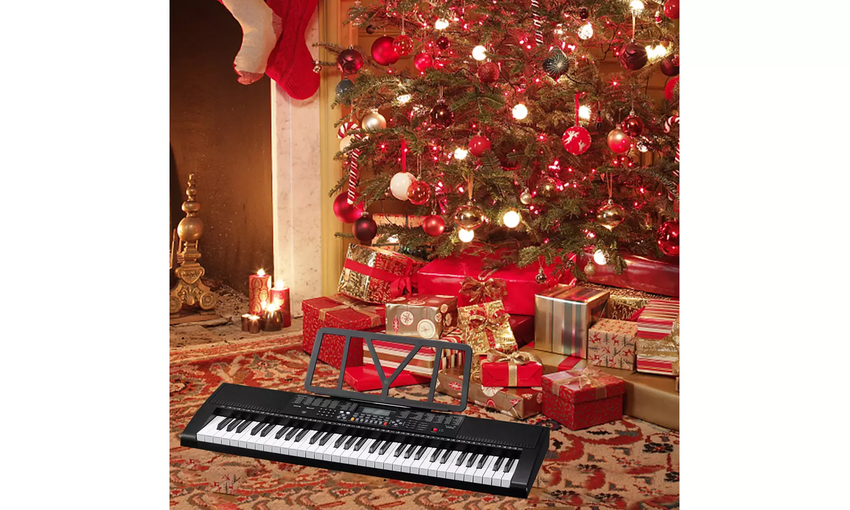 Glarry GEP-106 61 Key Portable Keyboard with Built In Speakers for Beginners - Primary Image