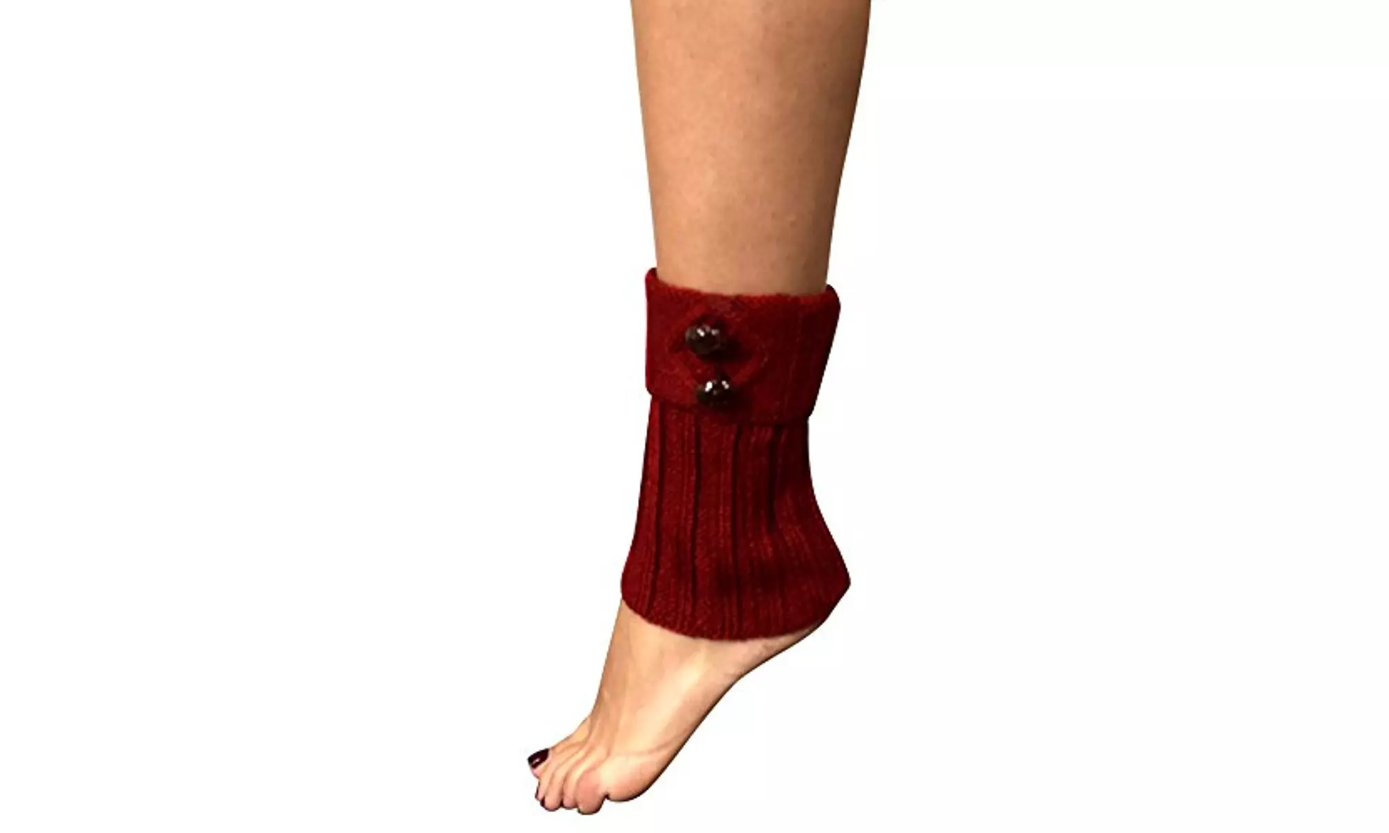 Peach Couture Cozy Leg Warmers with Buttons - Primary Image
