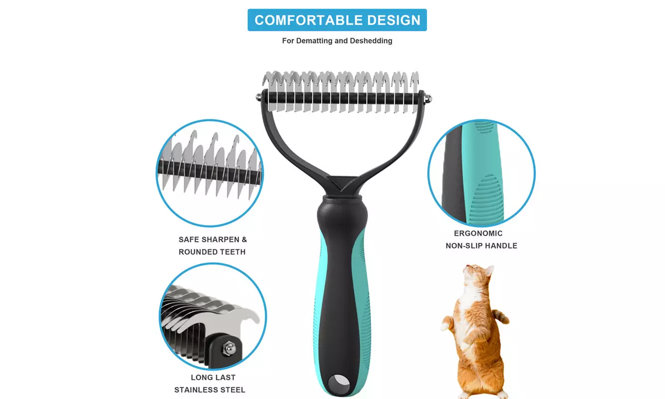Dog Brush for Shedding Dematting Pet Grooming Cat Hair Undercoat