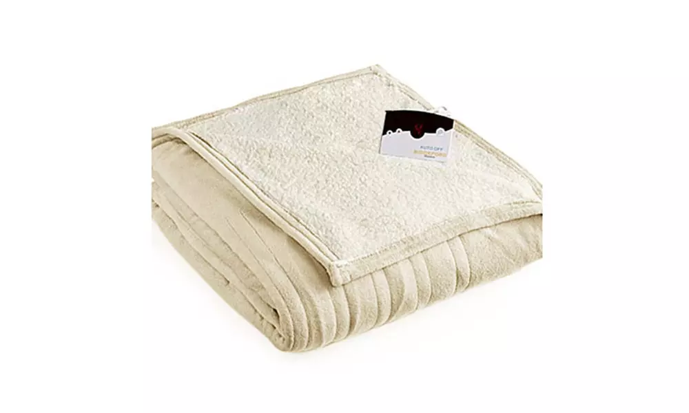 Biddeford 2061-9052140-702 MicroPlush Sherpa Electric Heated Blanket Full Cream - Primary Image