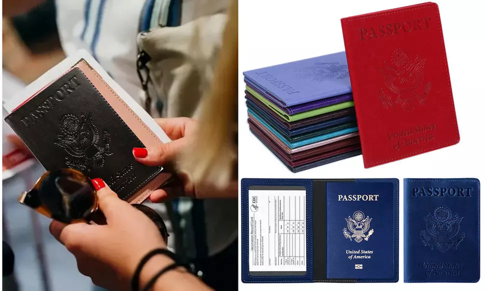 RFID Passport Vaccine Card Holder Cover Travel Wallet for Women and Men 