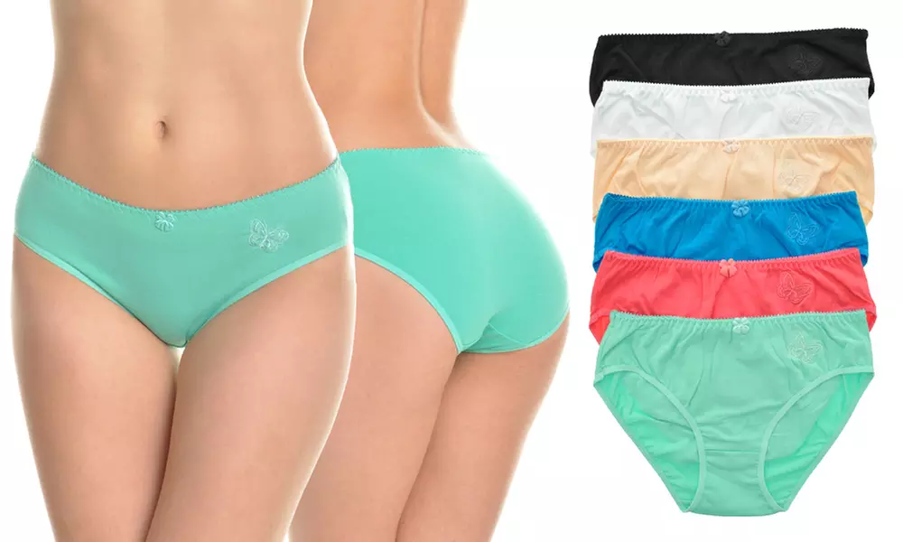 Women's Classic Cotton Mid-Rise Bikini Panties (6 Pack)