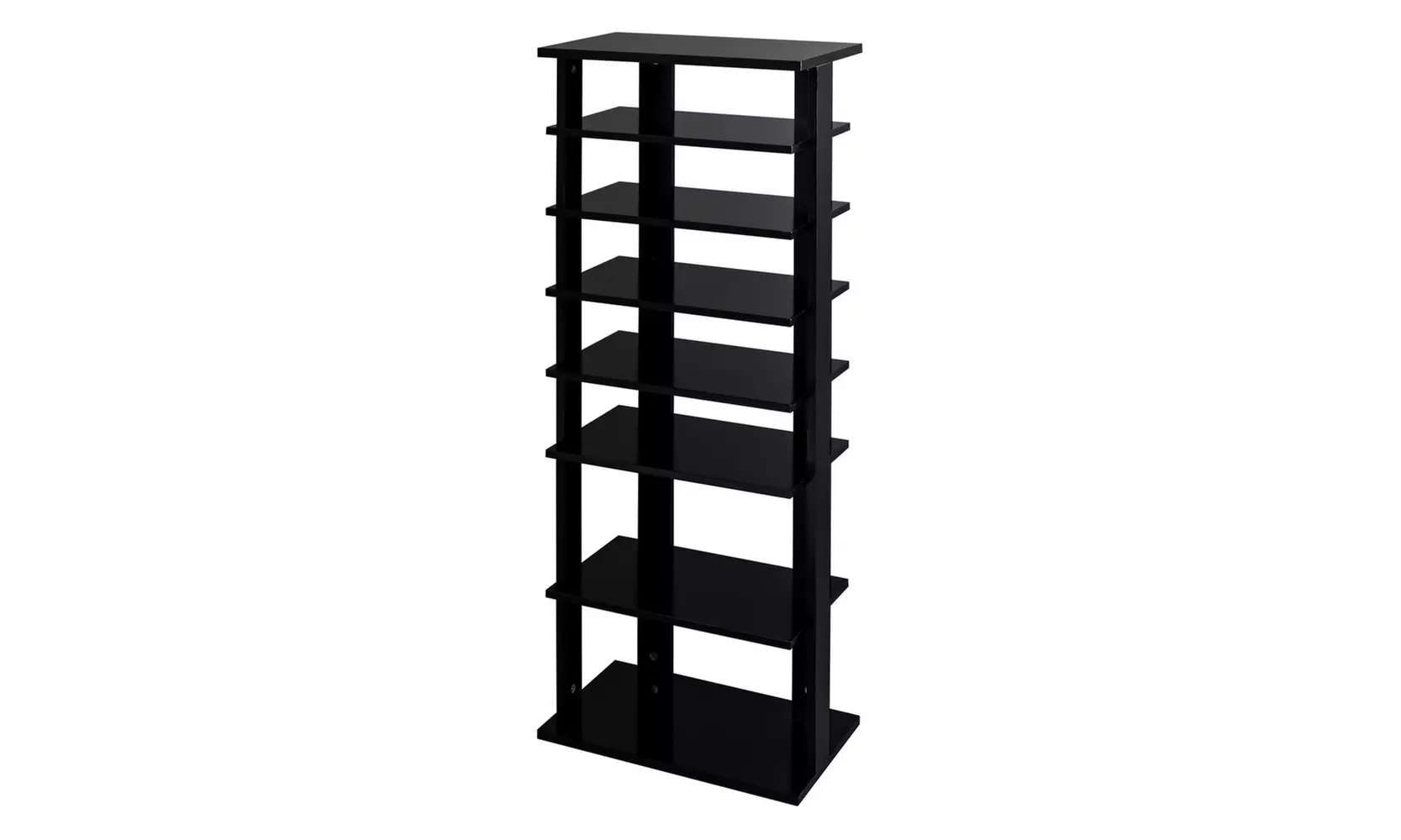 7 Tiers Shoe Rack,Wooden Shoes Racks, Entryway Shoes Storage Stand,Black Color - Primary Image