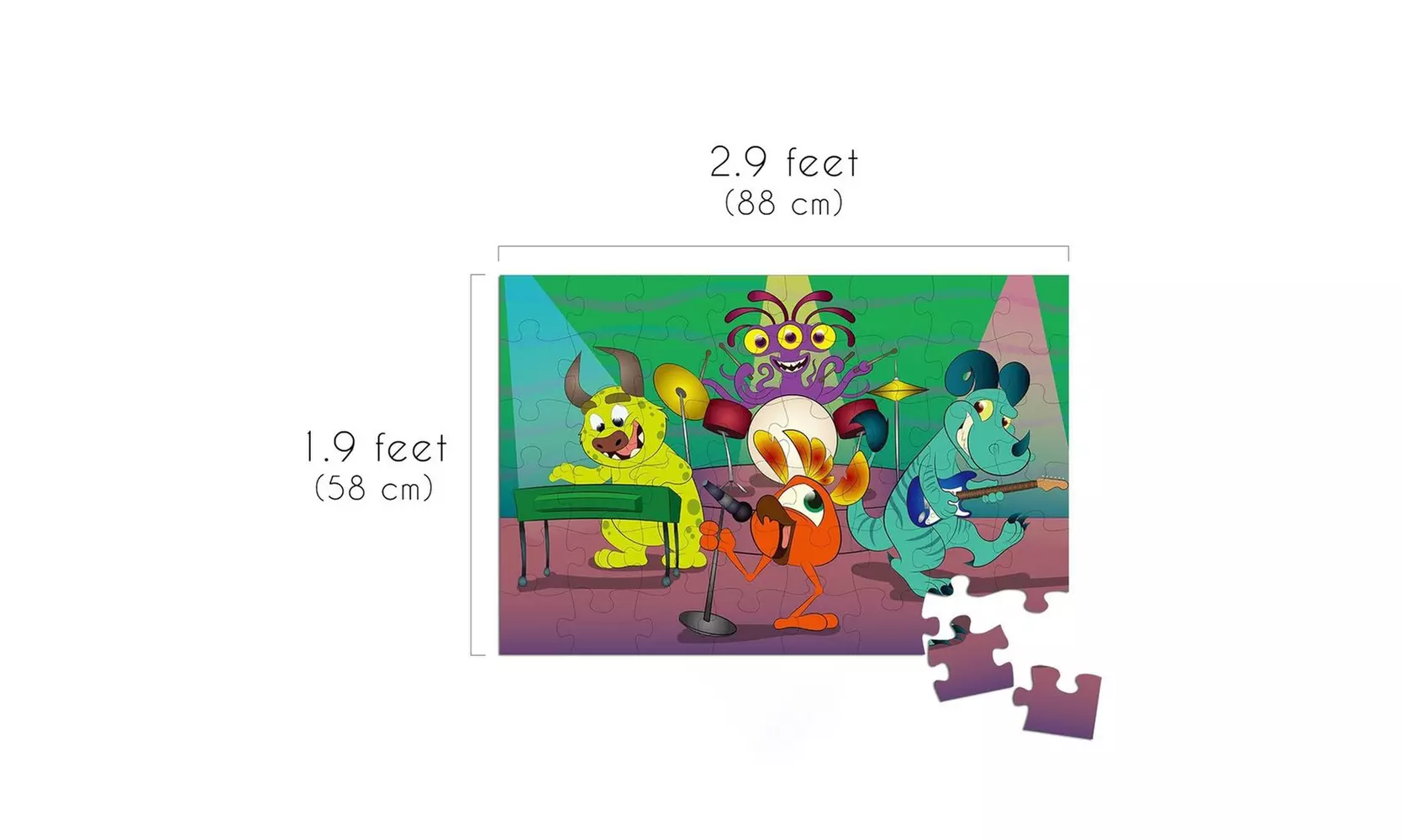 48-Piece Giant Floor Puzzle Monster Band Jumbo Jigsaw Puzzles Gift for Kids 3  - Second Medium