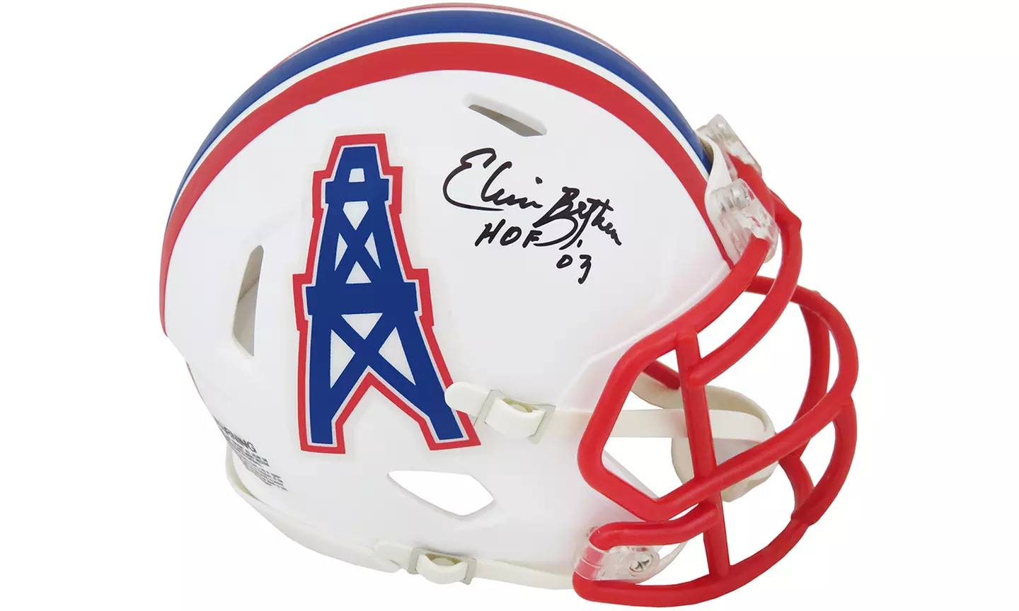 Elvin Bethea Signed Houston Oilers Throwback Riddell Speed Mini Helmet w/HOF'03 - Primary Image