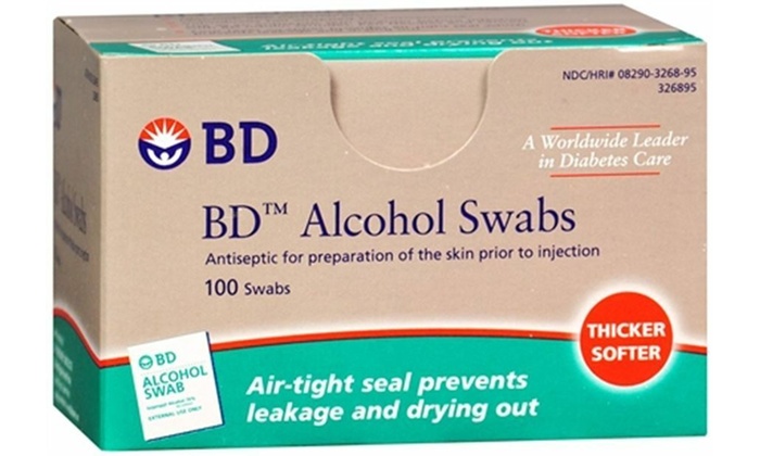 use of alcohol swabs in injections