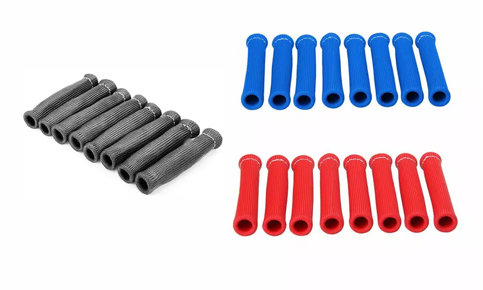 8pcs Spark Plug Wire Boots Protectors Sleeve Heat Shield Cover For SBC BBC - Primary Image
