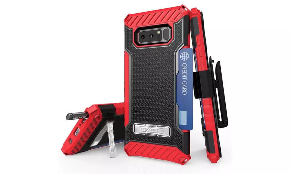 Tri-Shield High Impact Armor Rugged Case for iPhone X and Samsung Note 8-Holster - Primary Image