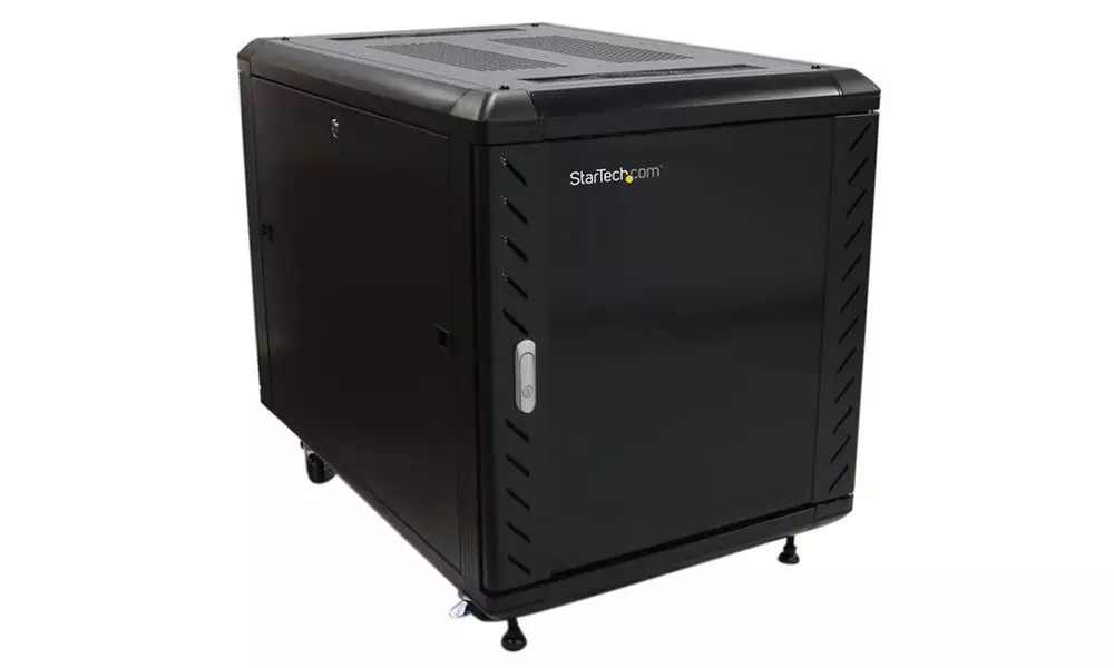 Startech RK1236BKF 12U 36in Knock-Down Server Rack Cabinet with Casters - Primary Image