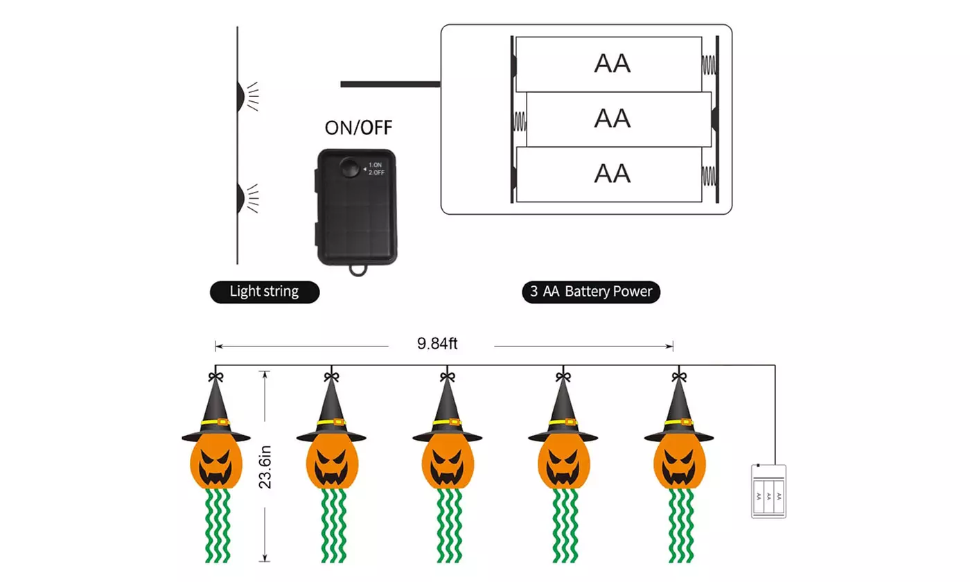 Halloween Light Up Hanging Glowing Ghost Pumpkin Flying Ghost Decoration