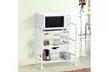 3 Tier Wire Mesh Rolling Cart with Hooks - Second Medium
