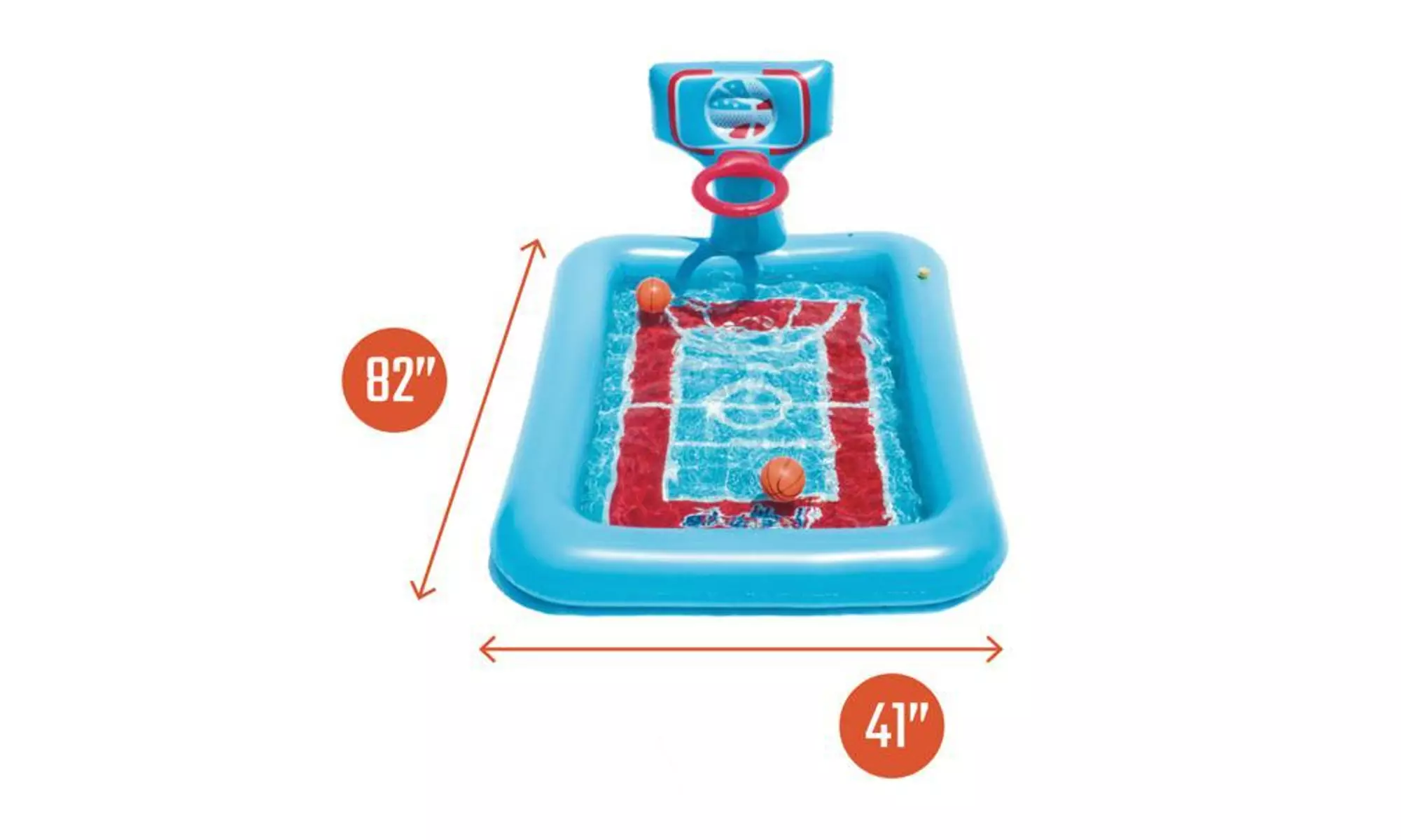 Splash-Pad Pool with Sprinkler System & Hoop & 2 Inflatable Basketballs 82 Inch - Image 5