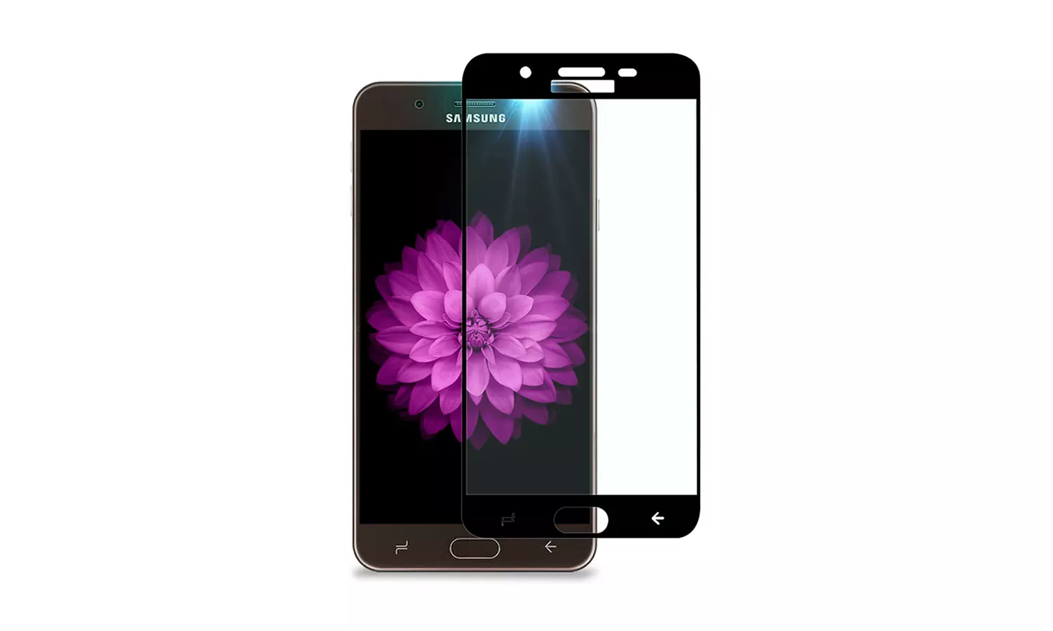 Metallic Shell TPU Bumper Case with Tempered Glass for Samsung J7 2018-Rose Gold - Second Medium