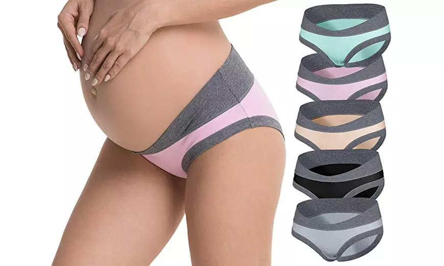 5 Pack Women Cotton Pregnancy Underwear Maternity Stretch Hipsters Panties  - Second Medium