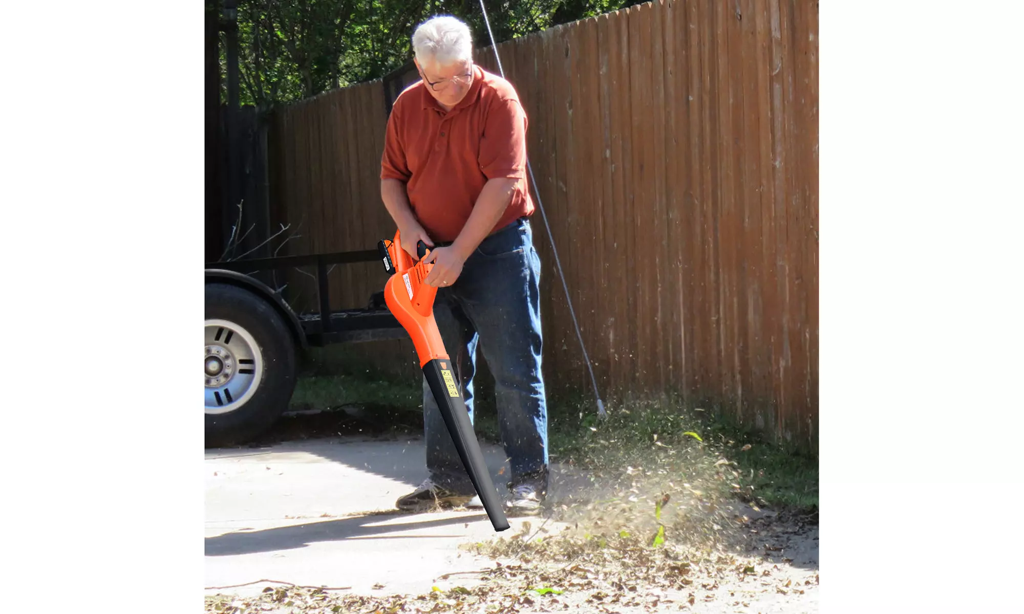 Costway 20V 2.0Ah Cordless Leaf Blower Sweeper 120 MPH Battery,Charger Included - Primary Image