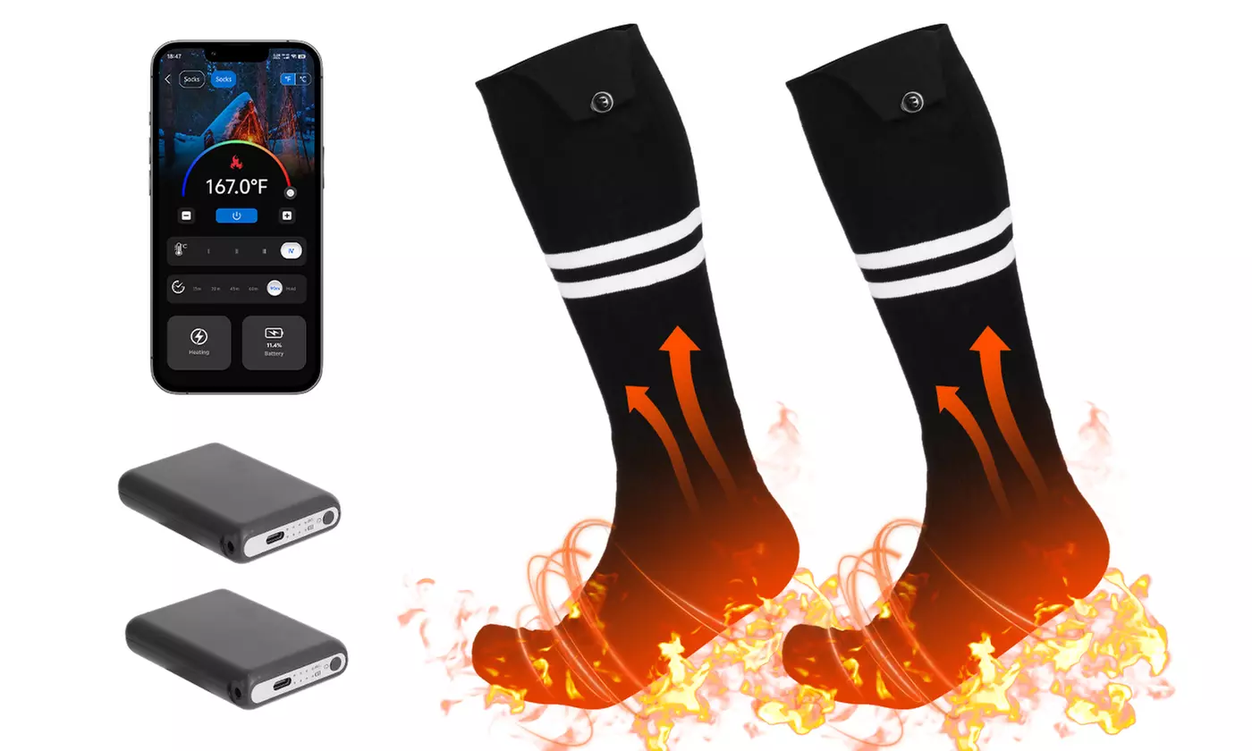 N'POLAR Electric Heated Socks Battery-Powered Thermal Socks with APP Control